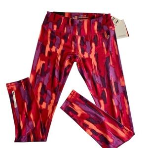 NWT Penn Tight Fit Mid Rise Full Length Abstract Pink Purple Red Leggings Sz S